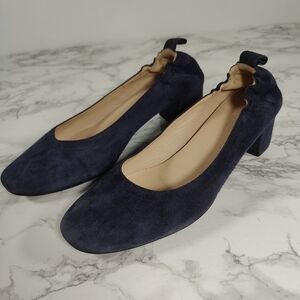 Everlane The Day Heel In Navy Suede Size